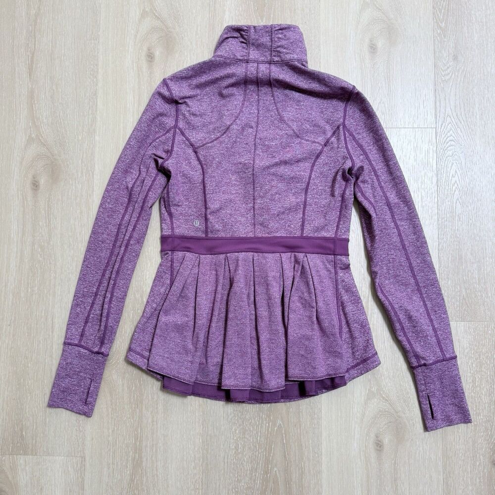 Lululemon RARE Peplum Pleated Riding Jacket in Heathered Ultra Violet Size 10 - Picture 3 of 16